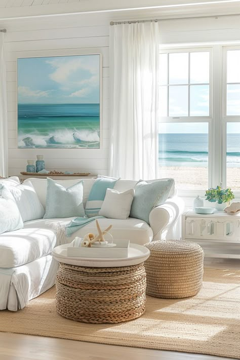 12 Modern Coastal Decor Ideas for a Serene Home – Everyday Inspo Living Room Cosy, Western Interior Design, Coastal Kitchen Ideas, Flip Furniture, Coastal Minimalist, Nautical Ideas, Western Interior, Modern Coastal Decor, Coastal Interior