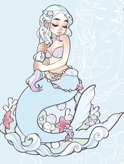 Mermaid Art Inspiration, Ocean Illustration Art, Mermaid Illustration Art, Sonia Stegemann, Mermaid Character Design, Fish Human, Mermaid Poses, Mermay Art, Mermaid Oc