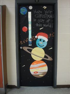 Christmas door decorating contest... And the science teacher took first place! Science Classroom Door, Holiday Classroom Doors, Winter Classroom Door, Diy Christmas Door Decorations, Door Decorations Classroom Christmas, Christmas Door Decorating, Classroom Door Decorations, Christmas Doors, Science Classroom Decorations