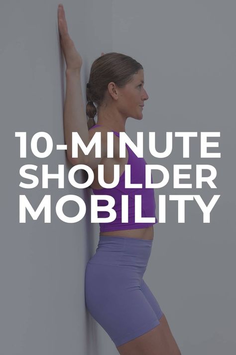 Unlock tight and painful shoulders with this daily guided routine - the best shoulder mobility exercises for strong and healthy shoulders. The best shoulder mobility routine to protect your joints, increase range of motion, and reduce tightness and stiffness. Beginner and advanced progressions of each exercise are offered. Increase Shoulder Mobility, Shoulder Flexibility Exercises, Shoulder Strength Exercises, Exercises To Strengthen Shoulders, How To Strengthen Shoulders, Shoulder Range Of Motion Exercises, Shoulder Mobility Workout, Shoulder Opening Stretches, Pilates Shoulder Exercises