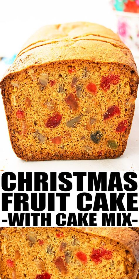 Fruitcake Recipes Traditional With Rum, Heavenly Moist Fruitcake, Easy Fruit Cake Recipe Simple, Cake Mix Fruit Cake, Simple Fruit Cake Recipe, Cake Mix Homemade, Easy Fruit Cake Recipe, Light Fruit Cake Recipe, Fruit Cake Loaf