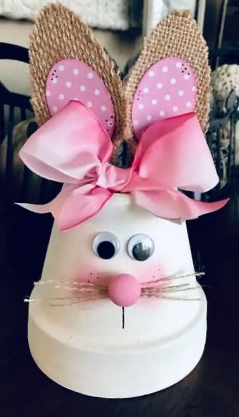 35+ Adorable DIY Easter Clay Pot Crafts that are egg-stra fun to Make - HubPages Easter Clay, Easter Crafts Diy Kids, Easter Crafts For Adults, Easter Wood Crafts, Easter Wreath Diy, Easter Craft Decorations, Pot Crafts, Spring Craft, Flower Pot Crafts