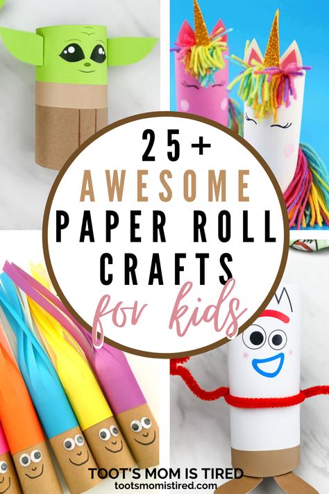 25+ Toilet Paper Roll Craft Ideas for Kids | Toilet Paper Tube crafts for toddlers, preschoolers, and older kids. Great for two year olds, three year olds, four year olds, five year olds and up. #kidscrafts | tootsmomistired.com Toilet Paper Tube Crafts, Paper Tube Crafts, Tube Crafts, Toilet Paper Roll Craft, Diy Halloween Dekoration, Kids Toilet, Easy Toddler Crafts, Roll Craft, Airplane Crafts