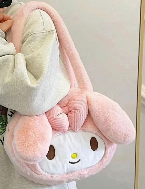 my melody bag Sanrio Bag, Sanrio Plush, Faux Fur Handbag, Womens Messenger Bag, Fur Handbags, Kuromi Cinnamoroll, Kawaii Sanrio, Messenger Purse, Beg Tangan