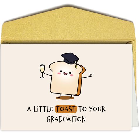 PRICES MAY VARY. Use this funny graduation card to express your best wishes for his/her bright future on the graduation ceremony. The inside of the card is blank, with plenty of room for you to write your deep feelings. It's a good way to celebrate the moment. This card folds to 8.0 x 5.3 inches, is printed on 300gsm high quality paper, comes with a sturdy envelope, and is wrapped in clear cellophane. We will always design greeting cards meticulously and treat every customer sincerely, may our g Homemade Congratulations Cards, Graduation Card Ideas Homemade, Cute Graduation Cards, Graduation Cards Diy, Graduation Card Ideas, Graduation Card Funny, Diy Graduation Cards, Congratulation Card, Funny Graduation Cards