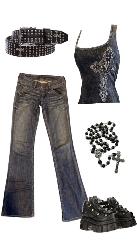 emo alt alternative outfit bundle inspo 2000’s affliction Y2k Dark Outfits, Emo Fits 2000s, Affliction Outfits, Y2k Outfits Grunge, Yk2 Outfits, 2000s Alt, Goth Fits, Y2k Grunge Outfits, Emo Fits