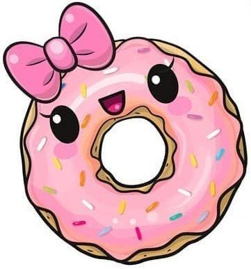 Cute Donut Drawings, Donuts Cartoon, Donut Drawing, Donut Cartoon, Pink Donut, Preppy Stickers, Cute Easy Doodles, Candy Land Theme, Cute Doodles Drawings