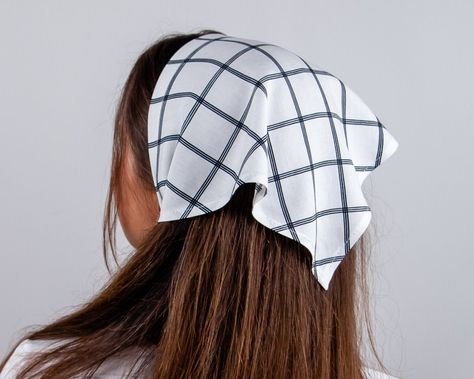 Kerchief Headband, Cottagecore Hair, Kerchief Hair, Mushroom Hair, Checkered Scarf, Bandana Headband, Hair Scarf Styles, Head Ties, Cottagecore Style