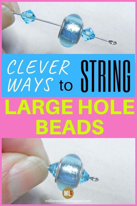 Large Hole Bead Jewelry, Making Jewelry For Beginners, Diy Jewelry Making Tutorials, Easy Jewelry, Diy Bracelet Designs, Easy Diy Jewelry, Make Jewelry, Diy Wire Jewelry, Large Hole Beads