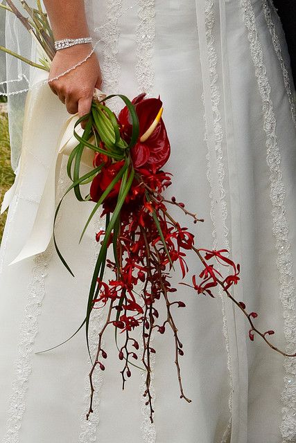 Red Orchid Bouquet, Red Anthurium, Bride Wedding Bouquet, Black Orchids, Dried Floral Bouquet, Red Barn Wedding, Bouquet Succulent, Wild Bouquet, Fire Lily