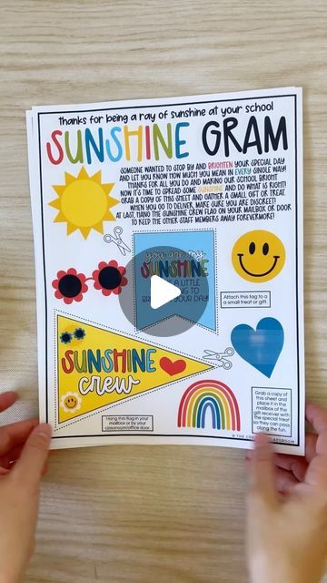 Ashlyn Ellsworth on Instagram: "I have one more way to say thank you to the teachers and staff members you work with! ☀️❤️☀️  The Staff Sunshine Gram is a fun way to spread some happiness one staff member at a time. Comment “SUNSHINE” and I’ll send you the 🔗 today!   #teachers #staffappreciation #teachersofinstagram #teacherappreciation #teachersfollowteachers" Staff Appreciation Day, Education Week Ideas Teachers, September Staff Morale Ideas, Sunshine Committee Bulletin Board, Elementary School Sunshine Committee, Staff Sunshine Committee, Teacher Sunshine Committee Ideas, Sunshine Committee Back To School, Staff Sunshine Ideas