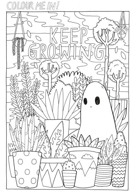 THE SAD GHOST CLUB BLOG Cozy Prints, Aesthetic Colouring Pages Printable, Ghost Coloring, Aesthetic Coloring Pages, Coloring Pages Aesthetic, Pages Aesthetic, Space Doodles, A Coloring Page, Shingle Colors