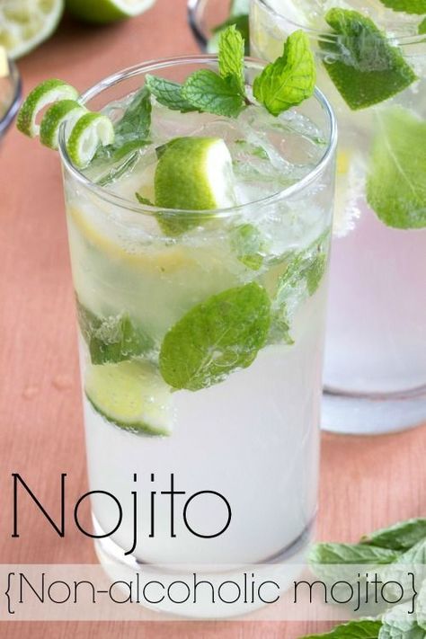 Non Alcoholic Mojito, Mojito Recept, Resep Smoothie, Alcohol Free Drinks, Mocktail Recipe, Julia Child, Limes, Non Alcoholic Drinks, Frappe