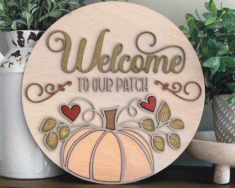 Excited to share this item from my #etsy shop: Instant digital download-Fall pumpkin welcome sign, laser ready svg file, perfect for Glowforge, laser machines, door hangers, wood sign svg Wood Wreaths, Pumpkin Welcome Sign, Pumpkin Graphic, Fall Arts And Crafts, Wood Wreath, Wood Art Projects, Pumpkin Sign, Fall Halloween Crafts, Halloween Spider Web