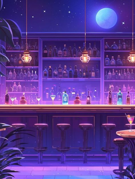 Bar Anime Background, Bar Background Night, Anime Interior, Roblox Sign Up, Bar Background, Bar Concept, Anime Mouths, Dream Bars, Bar Image