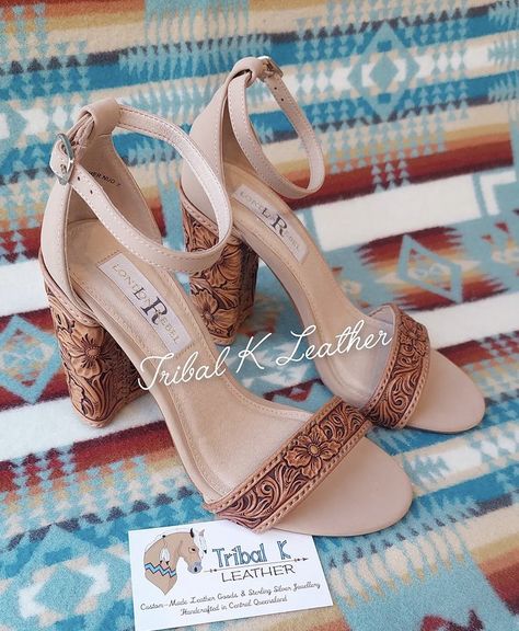 Western Leather Wedding Heels, Western Wedding Shoes Heels & Wedges, Western Dress Shoes Women, Country Wedding Heels, Western Leather Heels, Boho Bridesmaid Shoes, Western Prom Shoes, Wedding Shoes Country, Tooled Leather Heels Wedding