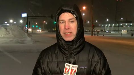 Sports reporter gets grumpy in viral blizzard video Tv Life, Judd Apatow, Tv Station, Famous Faces, News Stories, Clip Ins, The Outsiders, Tv, Sports