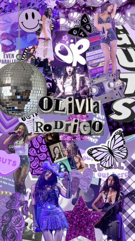 Olivia Rodrigo 💜 #oliviarodrigoaesthetic #olivia #oliviarodrigo #collage Olivia Rodrigo Shuffles, Cute Wallpapers Olivia Rodrigo, Purple Nails Olivia Rodrigo, Olivia Rodrigo Purple Outfit, Olivia Rodrigo Wallpaper Iphone Collage, Olivia Rodrigo Core Aesthetic, Olivia Rodrigo Bedroom Ideas, Olivia Rodrigo Ipad Wallpaper, Olivia Rodrigo Guts World Tour