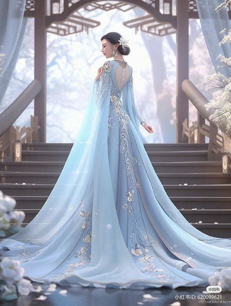 Air Element Outfit, Artistic Costumes, Ice Dress, Ice Aesthetic, Element Dress, Outfit Female, Armor Dress, Fairytale Gown, Dress Anime