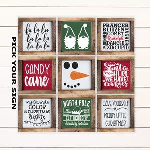 Mini Farmhouse Christmas Signs - Etsy Tiered Tray Decor Coffee, Christmas Signs Diy, Tray Decor Christmas, Coffee Bar Sign, Mini Signs, Santa Candy, Coffee Bars, Coffee Bar Signs, Christmas Outdoor