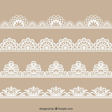 Lace Patterns Drawing Templates, Lace Stencil, Lace Drawing, Lace Painting, Drawn Floral, Border Embroidery Designs, Border Embroidery, Decorative Borders, Lace Decor