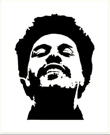 I made it black and white ans not beige like the other ones!! Cuz I wanted one to make into a tee The Weeknd Stencil, Black And White Stencil Art, The Weeknd Outline, The Weeknd Black And White, Black And White Album Covers, Black And White Face, Album Cover Art, Stencil Art, Anime Character Drawing