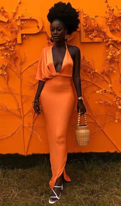 orange dress outfit wedding orange dress casual orange dresses summer orange dress summer orange dresses casual orange aesthetic orange nail orange orange hair orange wallpaper orange dress Wedding Dress Black, Outfit Wedding, Black Femininity, Romantic Date, Black Women Fashion, Mode Inspo, Afro Hairstyles, Guest Outfit, Orange Dress