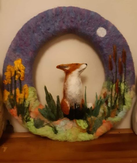 Felted Christmas Wreath, Needle Felted Christmas Wreath, Needle Felted Wreath Christmas, Needle Felted Wreaths, Needle Felted Wreath, Needle Felting Wreath, Needle Felt Wreath, Needle Felted Tree, Felted Animal Wreath