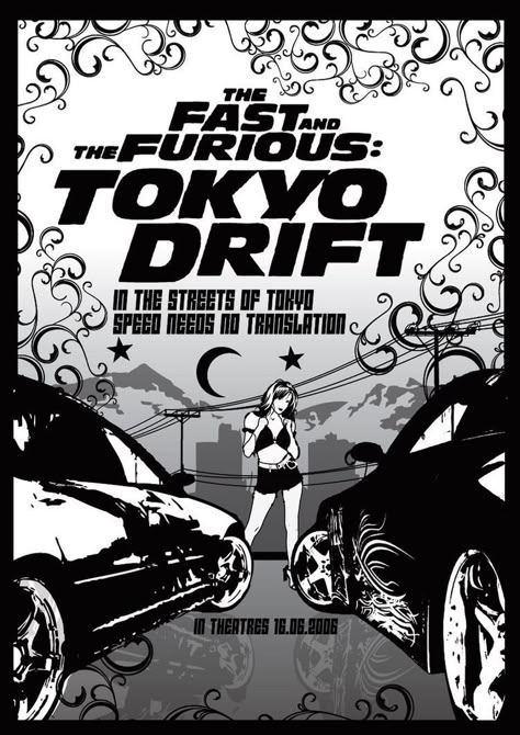 Wall Art Black And White Printable, Fast And Furious Poster Art, Fast And Furious Graphic Design, Fast And Furious Tokyo Drift Poster, The Fast And The Furious Poster, Tokyo Drift Wallpaper, Tokyo Drift Poster, Black And White Posters Printable, Fast And Furious Poster