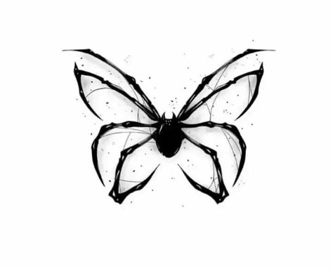 Spider Butterfly Tattoo, P Tattoo, Sketch Tattoo, Sketch Tattoo Design, Tattoo Tattoo, Tattoo Inspo, Unique Tattoos, Compass Tattoo, Tattoo Sketches