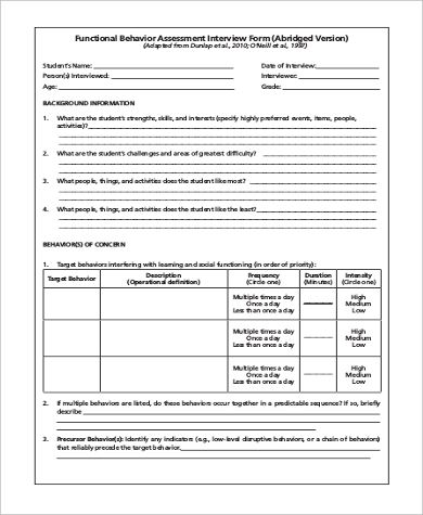 FREE 8+ Sample Functional Behavior Assessment Forms in MS Word | PDF Functional Behavior Assessment, School Psychology Resources, Behavior Contract, Teacher Observation, Behavior Intervention Plan, Behavior Goals, Psychological Testing, Assessment Checklist, Behavior Plan