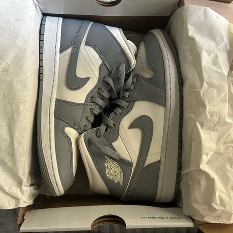 Nike Women’s Air Jordan 1 Mid ‘Stealth’ Grey. Air Jordan 1 Mid Stealth, Jordan 1 Mid Stealth, Air Jordan 1 Mid, Jordan 1 Mid, Air Jordan 1, Jordan 1, Air Jordan, Nike Shoes, Nike Women