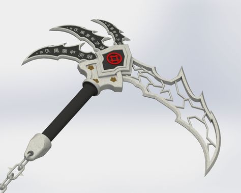 Nightfall (White Lightning Chain Scythe) Double Sided Scythe, Chain Scythe, Scythe Design, Black Thunder, 3d Printing News, White Lightning, Halo 5, Halo 4, 3d Printer Designs