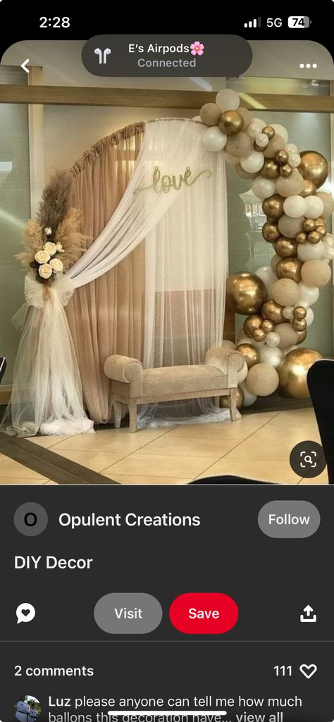 60th Birthday Ideas For Mom, Pastor Anniversary, Prom Backdrops, 50th Anniversary Decorations, Photo Booth Design, Bridal Shower Balloons, Bridal Shower Backdrop, Graduation Backdrop, Gold Backdrop