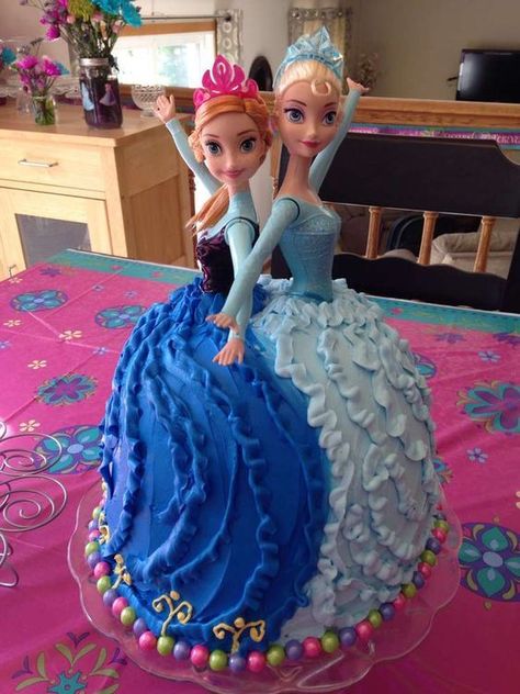 Anna Frozen Cake, Elsa Torte, Anna Cake, Frozen Bday Party, Elsa Cakes, Elsa Doll, Elsa Birthday, Frozen Themed Birthday Party, Frozen Birthday Cake