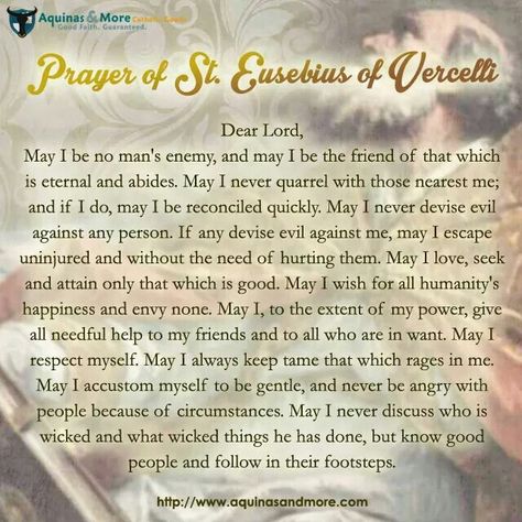 Prayer of St. Eusebius of Vercelli I Am No Man, Liturgical Calendar, Dear Lord, Prayer Cards, Roman Catholic, Catholic Faith