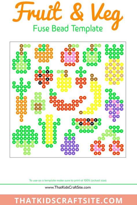 Perler Bead Fruit Patterns, Perler Bead Vegetables, Fruit Perler Bead Patterns, Perler Beads Fruit, Perler Bead Food Patterns, Fruit Perler Beads, Easy Perler Bead Patterns Simple, Beading Patterns Free Tutorials, Perler Earrings