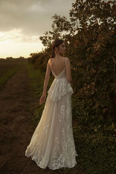 2019 Collection - Adi Groman Bridal Wedding Dress Earthy, Forest Wedding Aesthetic Wedding Dress, Fairy Bride Dress, Boho Ethereal Wedding Dress, Whimsical Wedding Dress Fairies, Boho Wedding Dress Casual, Earthy Wedding Dress, Cottage Core Wedding Dress, Unique Lace Wedding Dress