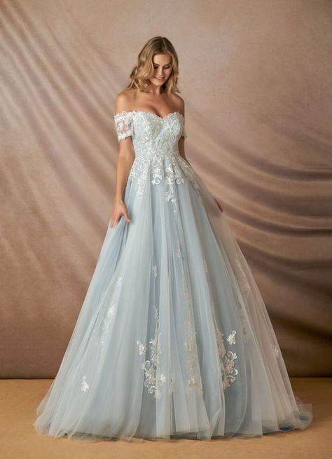 Non Traditional Wedding Dresses, Light Blue Wedding Dress, Blue Wedding Dress, Fairytale Gown, Gowns Elegant, Non Traditional Wedding, Light Blue Wedding, Floral Wedding Dress, Blue Wedding Dresses