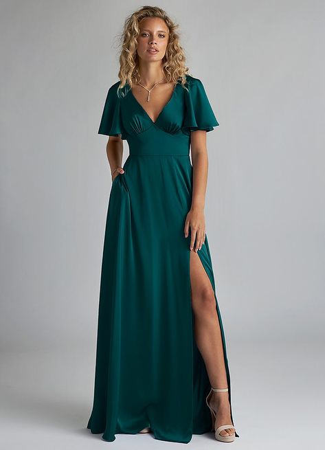 Azazie Emerald Bridesmaid Dresses, Azazie Kimber, Emerald Green Bridesmaids, Emerald Bridesmaid Dress, Boho Bridesmaid Dress, Emerald Bridesmaid, Groomsmen Shoes, Bridesmaid Stuff, Winter Wedding Planning