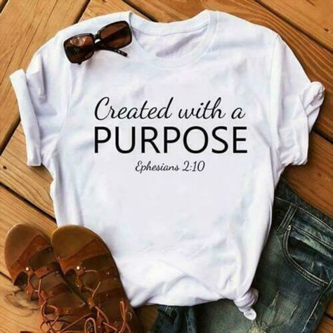 Created With A Purpose Ephesians 2:10 Ladies T-Shirt White Cotton S-3Xl Men And Women T Shirt S-6XL Heartbeat Line, Funny Boyfriend, Still Single, Boyfriend Humor, Shirts Women Fashion, T Shirt Fashion, Short Sleeve Tops, Christian Shirts, Casual T Shirt