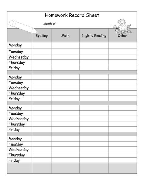 Printable Homework Record Sheets 2019 | Learning Printable Blank Checklist Template, 3rd Grade Homework, Assignment Template, Homework Checklist, Blank Checklist, Homework Log, Work Templates, Assignment Sheet, Homework Sheet