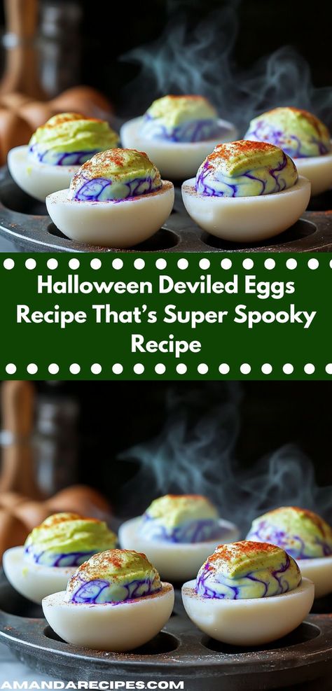 Looking for a fun way to celebrate Halloween? These spooktacular deviled eggs are not only delicious but also easy to prepare, making them perfect for family gatherings or festive parties. Halloween Deviled Eggs, Halloween Appetizer, Spooky Food, Classic Appetizers, Halloween Appetizers, Deviled Eggs Recipe, Eggs Recipe, Creepy Halloween, Halloween Festival