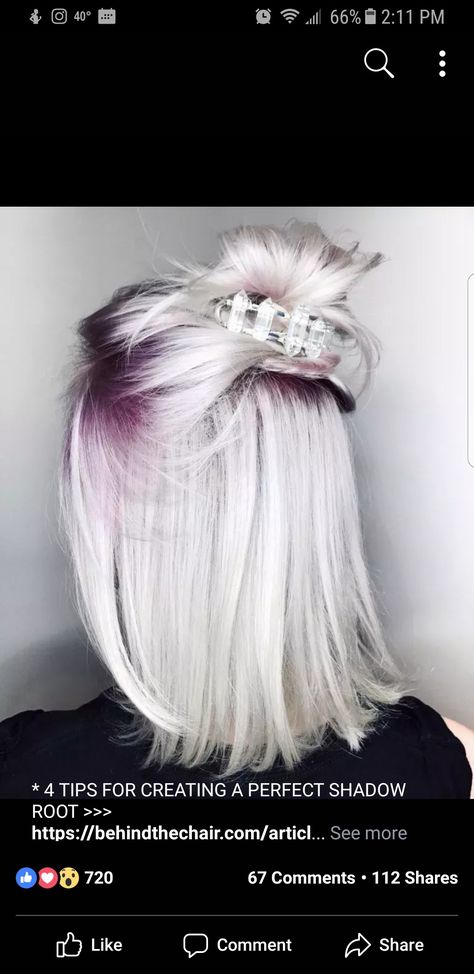 Shadow Root Blonde, Gray Roots, Unicorn Hair Color, Maroon Hair, Hair Color Burgundy, Hair Color Crazy, Shadow Root, Cool Short Hairstyles, Hair Gray