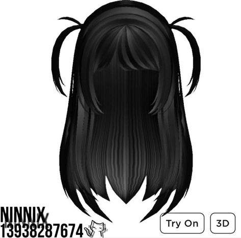 Codes For Black Hair, Black Hair Roblox Codes, Berry Avenue Black Hair Codes, Roblox Black Hair Codes, Anime Pigtails, Black Hair Codes, Black Emo Hair, Black Hair Id Roblox, Gyaru Hair