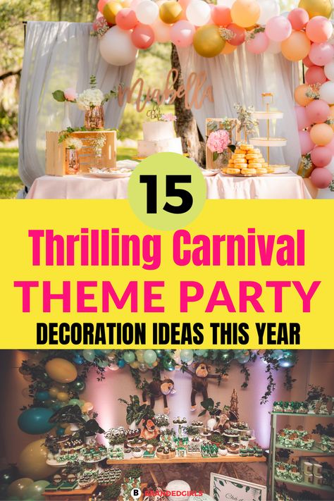 15 Thrilling Carnival Theme Party Decoration Ideas This Year Carnival Theme Party Decorations, Carnival Party Foods, Carnival Foods, Carnival Props, Carnival Theme Party, Carnival Party Decorations, Carnival Invitations, Party Decoration Ideas, Carnival Decorations