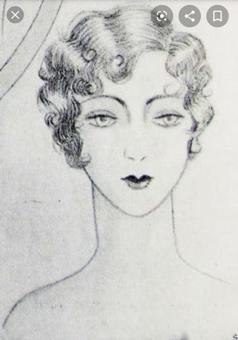 20s Hair, Flapper Hair, 20s Art, Finger Wave Hair, Wave Drawing, Finger Waves, Flapper Girl, 1920s Flapper, Victorian Lady