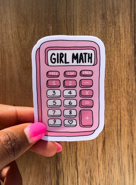 Calculator Sticker, Pink Calculator, Girly Stickers, Girl Math, Title Ideas, Dinosaur Stickers, Ideas To Sell, Sticker Inspo, My Planner