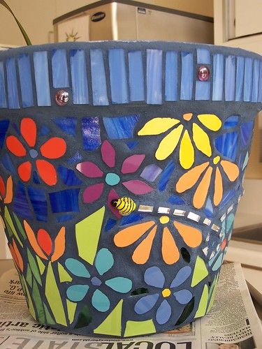 Mosaic Bottles, Mosaic Pot, Mosaic Planters, Mosaic Stepping Stones, Mosaic Pots, Mosaic Vase, Mosaic Flower Pots, Terra Cotta Pot, Colorful Mosaic