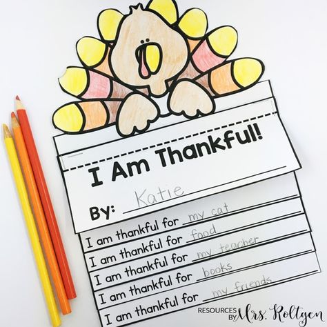 Thankful Crafts For Kindergarten, Thankful Writing, Behavioral Interventions, Thankful Activities, Thanksgiving Writing Activity, Thanksgiving Activities For Kindergarten, October Events, Thanksgiving Kindergarten, Thanksgiving Writing